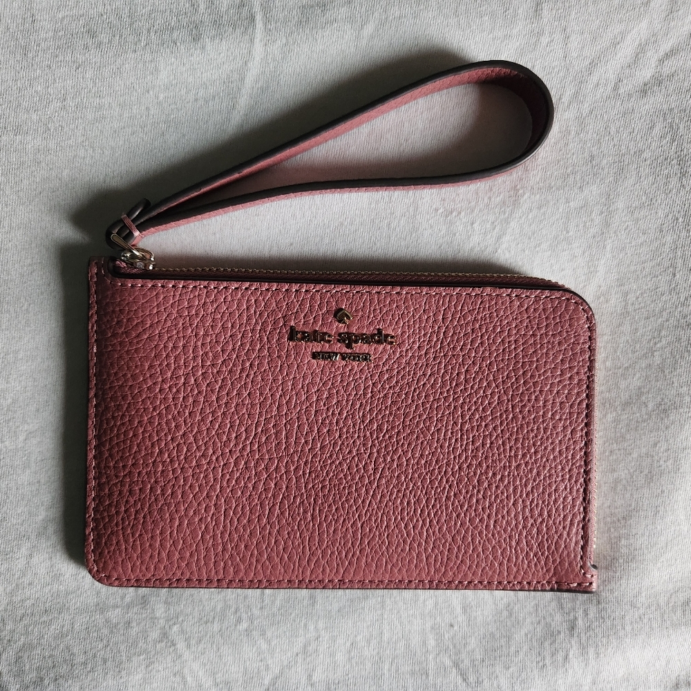 Kate Spade Rose Leather Wristlet NWOT